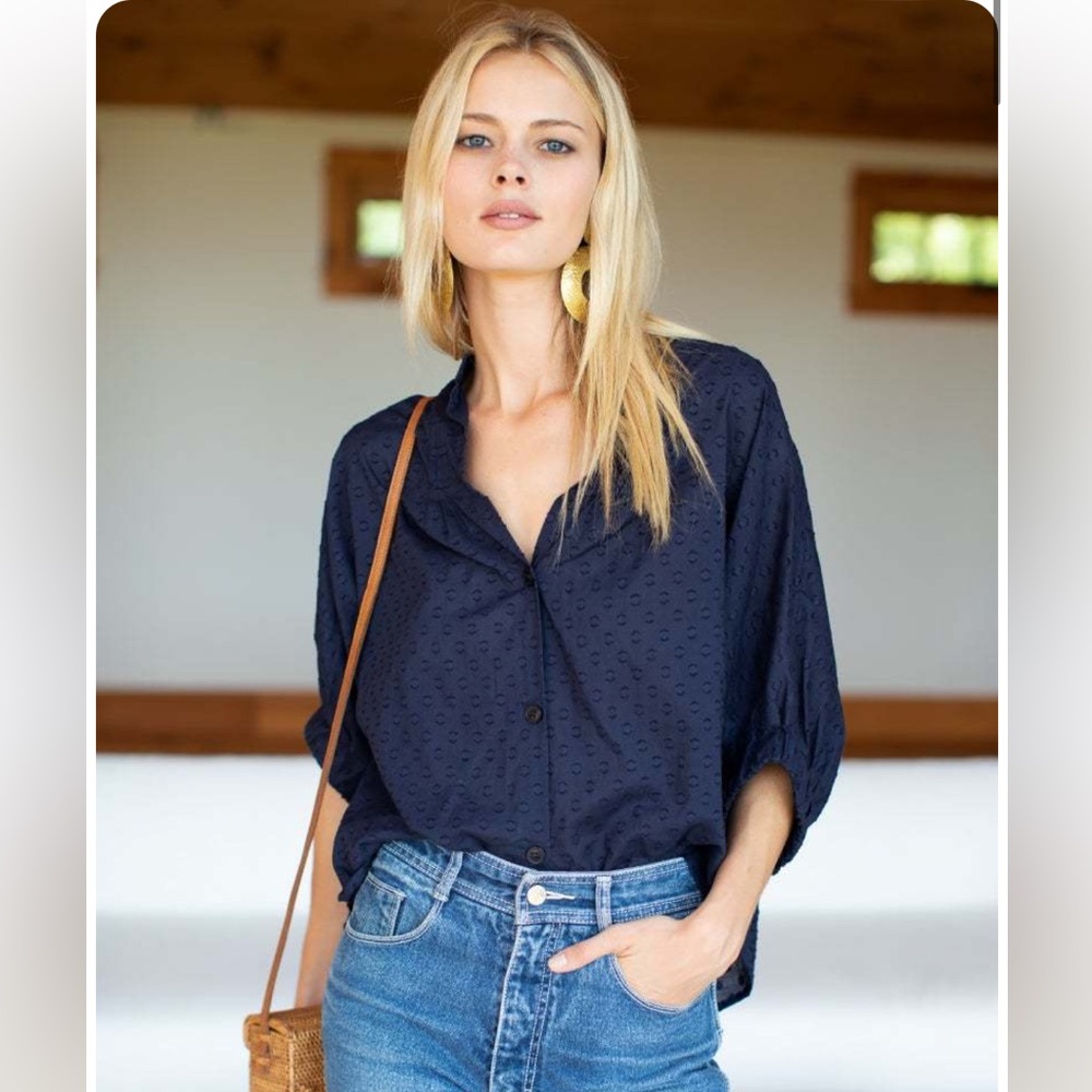 Emerson Fry Mandarin collar top